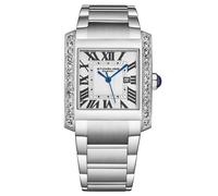 STÜHRLING Original Women's Élan Women's Quartz 35mm Rectangular Crystal Dial Watch in White STÜHRLING Original White One Size