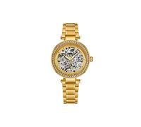 STÜHRLING Original Women's Stuhrling Automatic Skeleton Dial Watch w/ Crystal Studded Bezel & Stainless Steel Link Bracelet 36mm Case, 3 ATM Water STÜHRLING Original Gold One Size