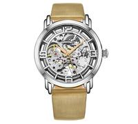 STÜHRLING Original Women's Winchester Automatic Skeleton Watch with Satin Twill Strap in Light Beige STÜHRLING Original Light Beige One Size