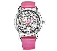 STÜHRLING Original Women's Winchester Automatic Skeleton Watch with Satin Twill Strap in Pink STÜHRLING Original Pink One Size