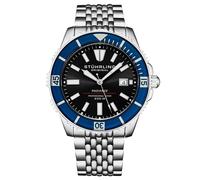 STÜHRLING Swiss Automatic Super Luminova Radiance 1006 43mm Watch - Black/Blue