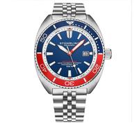 STÜHRLING The Swiss Automatic Depthmaster 1008 45mm Diver - Silver - Silver - Blue/Red