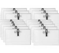 Stuff 4 Office - Combi Clip Name Badges 54x90mm - ID Badge Holders with Insert, Pin & Crocodile Clip - Ideal for Visitors, Conferences, Staff, Events - Bulk Packs Available