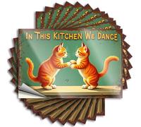 Stuff for Bedroom Case Tattoo | Two Cats Dancing in The Kitchen. Reading Durable Vinyl Sticker Easy Apply for Motorcycle(12X18CM)