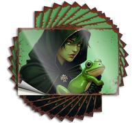Stuff For Boys Room Green Cloak And Frog: A Mystical Portrait Stickers 10Pcs Funny Room Signs Metal Signs Vintage Funny(6X9CM)
