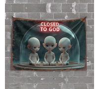 Stuff for Boys Room Three Babies Trapped Under 'Closed to God' Dome Tapestry Boys Bedroom Accessories Room Decor for Bedroom Ae(100X150CM)