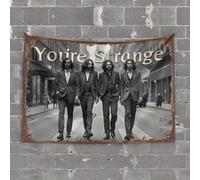 Stuff for Your Room Four Stylish Men Walking Down The Street: 'You're Strange' Tapestry Bar Stuff for Man Cave Room Door Decor(75X100CM)