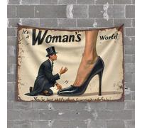 Stuff for Your Room It's A Woman's World: Power Dynamics Illustrated Tapestry Bar Stuff for Man Cave Room Door Decor(75X100CM)