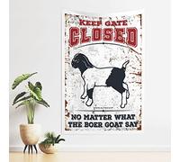 Stuff for Your Room Keep Gate Closed No Matter What The Boer Goat Say Tapestry Man Cave Accessories and Decor Aesthetic Decor(75X100CM)