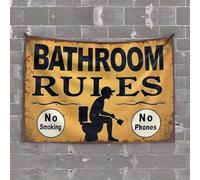 Stuff For Your Room Rules For The Bathroom: No Smoking, No Phones Tapestry Backyard Bar Decor Bar For Man Cave(100X150CM)