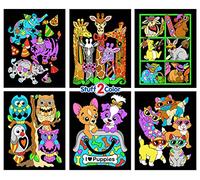 Stuff2Color Cool Animals Fuzzy Coloring Posters (Arrives Uncolored) Pack of 6
