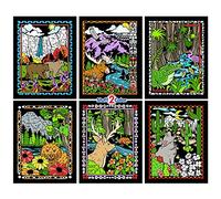 Stuff2Color National Parks Fuzzy Coloring Posters (Great for Kids, Adults, Group Activities and More) Pack of 6