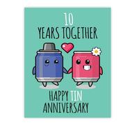 Stuff4 10th Anniversary Poster Unframed - 10 Years Together - Happy 10th Wedding Anniversary Cute Gifts for Companion Boyfriend Partner Husband Girlfriend Wife, 8x10 Inch Anniversaries Posters
