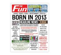 Stuff4 12th Birthday Poster Unframed - Born In 2013 Newspaper - Happy 12th Birthday Gifts for Boys Girls Vintage Retro Back In 2013, 8x10 Inch Twelve Twelfth Bday Party Decor Decoration
