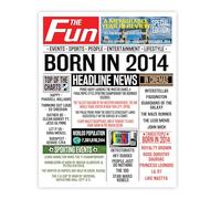 Stuff4 12th Birthday Poster Unframed, Born In 2014 Newspaper