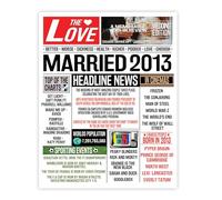 Stuff4 13th Anniversary Poster Unframed - Married In 2013 Newspaper - Happy 13th Wedding Anniversary for Men Women Vintage Retro Back In 2013, 8x10 Inch Anniversaries Posters
