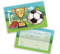13th Birthday Party Invitations Kids - GOAL!! Its Football Time 20 Pack - Childrens Birthday Invitations for Boys/Girls A6 Bday Party Invites Invitation Cards with Folding Envelopes