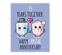 Stuff4 15th Anniversary Poster Unframed - 15 Years Together - Happy 15th Wedding Anniversary Cute Gifts for Wife Companion Boyfriend Partner Husband Girlfriend, 8x10 Inch Anniversaries Posters
