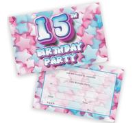 Stuff4 15th Birthday Party Invitations Kids, Sweet Marshmallow 20 Pack