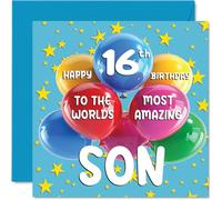 Stuff4 16th Son Birthday Card, World's Most Amazing Son