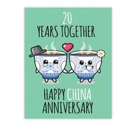 Stuff4 20th Anniversary Poster Unframed - 20 Years Together - Happy 20th Wedding Anniversary Cute Gifts for Girlfriend Wife Companion Boyfriend Partner Husband, 8x10 Inch Anniversaries Posters