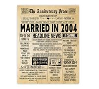 Stuff4 22nd Anniversary Poster Unframed - Married In 2004 Newspaper - 22 Wedding Anniversary for Men Women Retro Vintage Gifts Back In 2004, 8x10 Inch Anniversaries Posters
