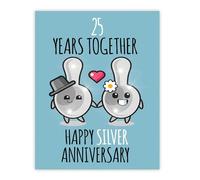 Stuff4 25th Anniversary Poster Unframed - 25 Years Together - Happy 25th Wedding Anniversary Cute Gifts for Husband Girlfriend Wife Companion Boyfriend Partner, 8x10 Inch Anniversaries Posters