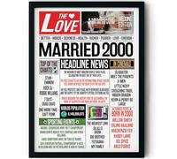 Stuff4 26th Anniversary Poster Framed, Married In 2000 Newspaper