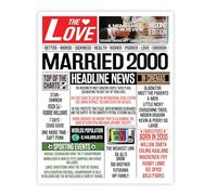 Stuff4 25th Anniversary Poster Unframed - Married In 2000 Newspaper - Happy 25th Wedding Anniversary for Men Women Vintage Gifts Retro Back In 2000, 8x10 Inch Twenty-Fifth Anniversaries Posters