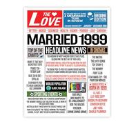 Stuff4 26th Anniversary Poster Unframed - Married In 1999 Newspaper - Happy 26th Wedding Anniversary for Men Women Vintage Gifts Retro Back In 1999, 8x10 Inch Twenty-Sixth Anniversaries Posters
