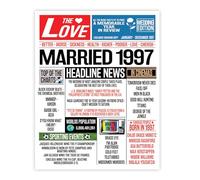 Stuff4 28th Anniversary Poster Unframed - Married In 1997 Newspaper - Happy 28th Wedding Anniversary for Men Women Vintage Gifts Retro Back In 1997, 8x10 Inch Twenty-Eighth Anniversaries Posters