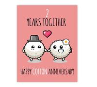 Stuff4 2nd Anniversary Poster Unframed - 2 Years Together - Happy 2nd Wedding Anniversary Cute Gifts for Girlfriend Wife Companion Boyfriend Partner Husband, 8x10 Inch Anniversaries Posters