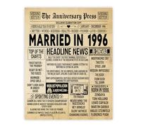 Stuff4 30th Anniversary Poster Unframed - Married In 1996 Newspaper - 30 Wedding Anniversary for Men Women Retro Vintage Gifts Back In 1996, 8x10 Inch Anniversaries Posters