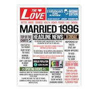 Stuff4 30th Anniversary Poster Unframed - Married In 1996 Newspaper - Happy 30th Wedding Anniversary for Men Women Vintage Gifts Retro Back In 1996, 8x10 Inch Anniversaries Posters