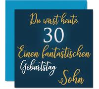 Stuff4 30th Birthday Card Son - Fantastic - Happy Card Birthday for 30 Year Old Son from Mum Dad, Gifts Man, 145 mm Thirty Thirtieth Birthday Gifts Greeting Cards