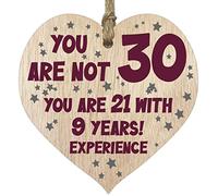 30th Birthday Gift For Women Men Wooden Heart Plaque, Light Wood Sign Keepsake, Happy Birthday Mum, Girlfriend, Dad, Husband, Wife, Boyfriend, Mum Gifts From Son, Auntie, Sister Birthday Present