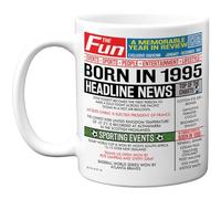 Stuff4 30th Birthday Mug Gift for Men Women - Born in 1995 Newspaper - Happy 30 Birthday Gifts for Son Daughter Cousin Vintage Retro Back in 1995 Age Thirty Bday, 11oz Ceramic Coffee Mugs