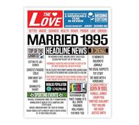Stuff4 30th Anniversary Poster Unframed - Married In 1995 Newspaper - Happy 30th Wedding Anniversary for Men Women Vintage Gifts Retro Back In 1995, 8x10 Inch Thirtieth Anniversaries Posters