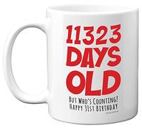 31st Birthday Mug Gift for Men Women Him Her - 11323 Days Old - Funny Adult Thirty-One Thirty-First Happy Birthday Present for Brother Sister Son Daughter Cousin, 11oz Ceramic Dishwasher Safe Mugs