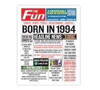Stuff4 31st Birthday Poster Unframed - Born In 1994 Newspaper - Happy 31st Birthday Gifts for Men Women Vintage Retro Back In 1994, 8x10 Inch Thirty-One Thirty-First Bday Party Decor Decoration