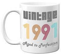 Stuff4 34th Birthday Gifts for Men Women - 1991 Vintage Coffee Mug, 11oz Ceramic Dishwasher Safe Mugs, Best Friend for Birthday or Christmas, Funny 34th Gifts Him Her