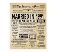 Stuff4 35th Anniversary Poster Unframed, Married In 1991 Newspaper