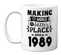 Stuff4 37th Birthday Mug Gift for Men Women - Making The World a Better Place Since 1989 - Happy 37 Birthday Gifts for Grandad Grandma Nan Retro Back in 1989 Age 37 Bday, 11oz Ceramic Coffee Mugs