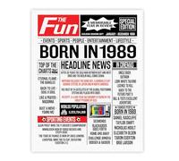 Stuff4 37th Birthday Poster Unframed, Born In 1989 Newspaper