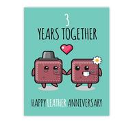 Stuff4 3rd Anniversary Poster Unframed - 3 Years Together - Happy 3rd Wedding Anniversary Cute Gifts for Wife Companion Boyfriend Partner Husband Girlfriend, 8x10 Inch Anniversaries Posters