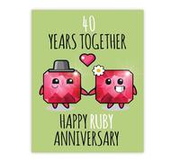 Stuff4 40th Anniversary Poster Unframed - 40 Years Together - Happy 40th Wedding Anniversary Cute Gifts for Companion Boyfriend Partner Husband Girlfriend Wife, 8x10 Inch Anniversaries Posters
