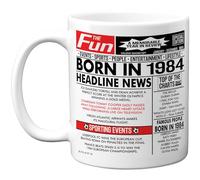 Stuff4 41st Birthday Mug Gift for Men Women - Born in 1984 Newspaper - Happy 41 Birthday Gifts for Mum Dad Uncle Aunt Vintage Retro Back in 1984 Age Forty-One Bday, 11oz Ceramic Coffee Mugs