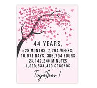 Stuff4 44th Anniversary Poster Unframed - 44 Years 528 Months - Happy 44th Wedding Anniversary Cute Gifts for Girlfriend Husband Companion Wife Partner Boyfriend, 8x10 Inch Anniversaries Posters