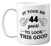 Stuff4 44th Birthday Gifts for Men Women, Birthday Mug for 44 Year Old, It Took Me 44 Years to Look This Good Mug - 11oz Ceramic Dishwasher Safe Mugs - for His or Her Special Day, Made in The UK
