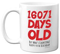 Stuff4 44th Birthday Mug Gift for Women and Men Her or Him, 16071 Days Old